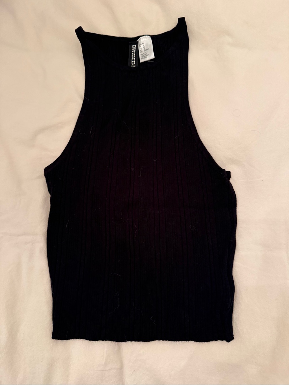 H&M Black Ribbed High Neck Tank